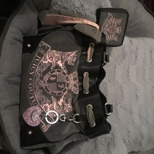 Aunthetic juicy couture set of bag and wallet.